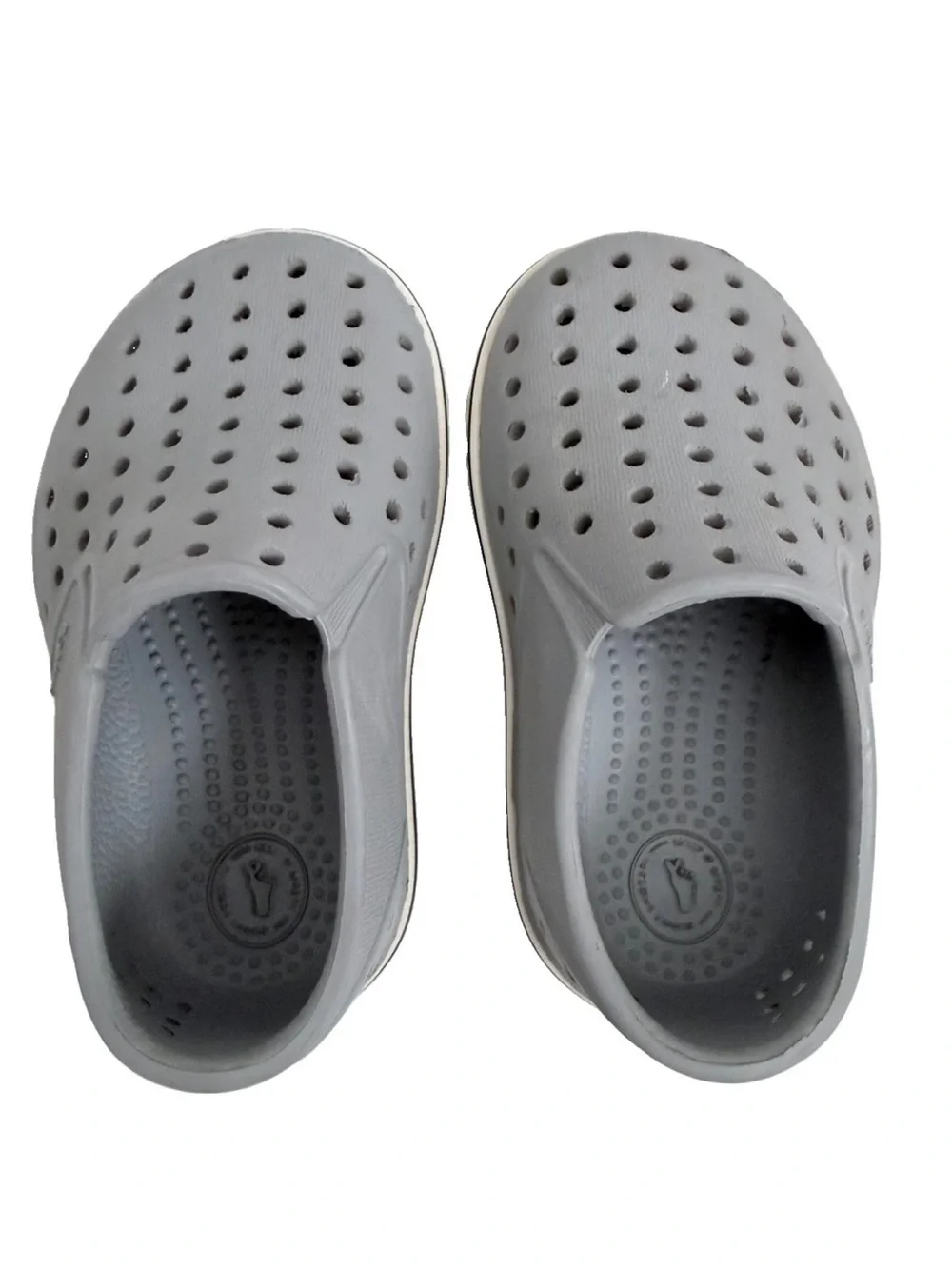 Native Gray And White Toddler Shoes C5 Outdoor Waterproof Unisex Boy Girl Kids